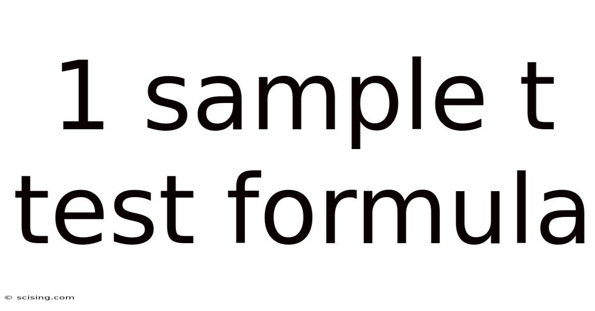 1 Sample T Test Formula