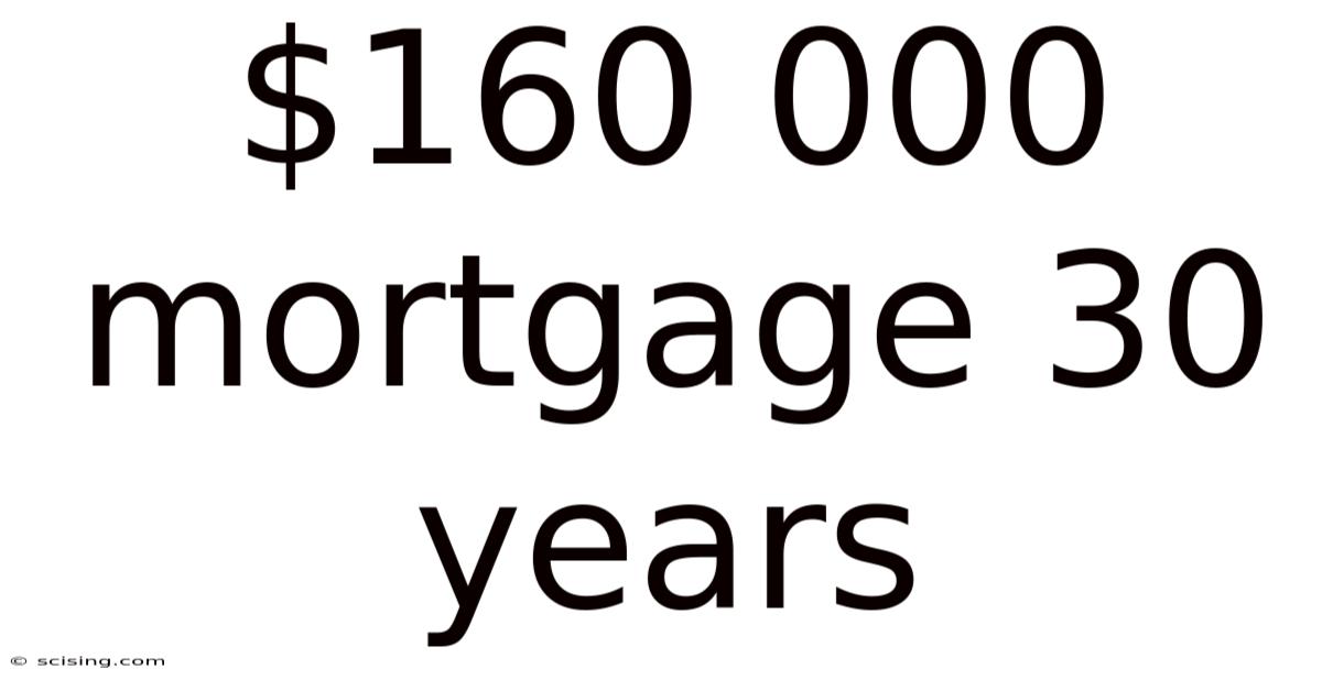 $160 000 Mortgage 30 Years
