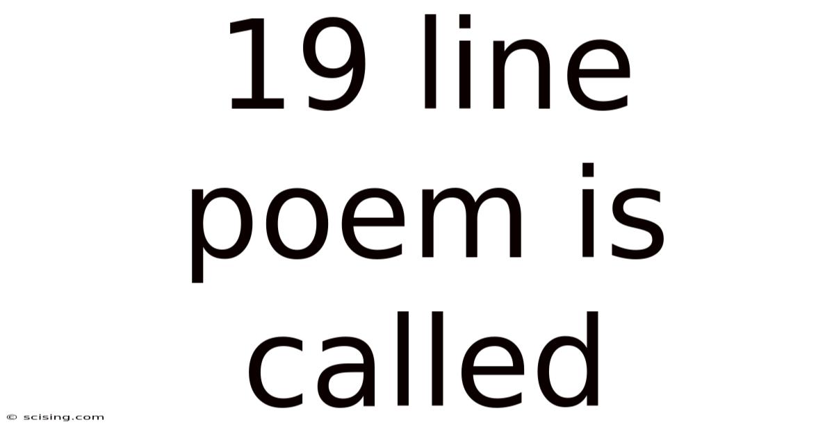 19 Line Poem Is Called