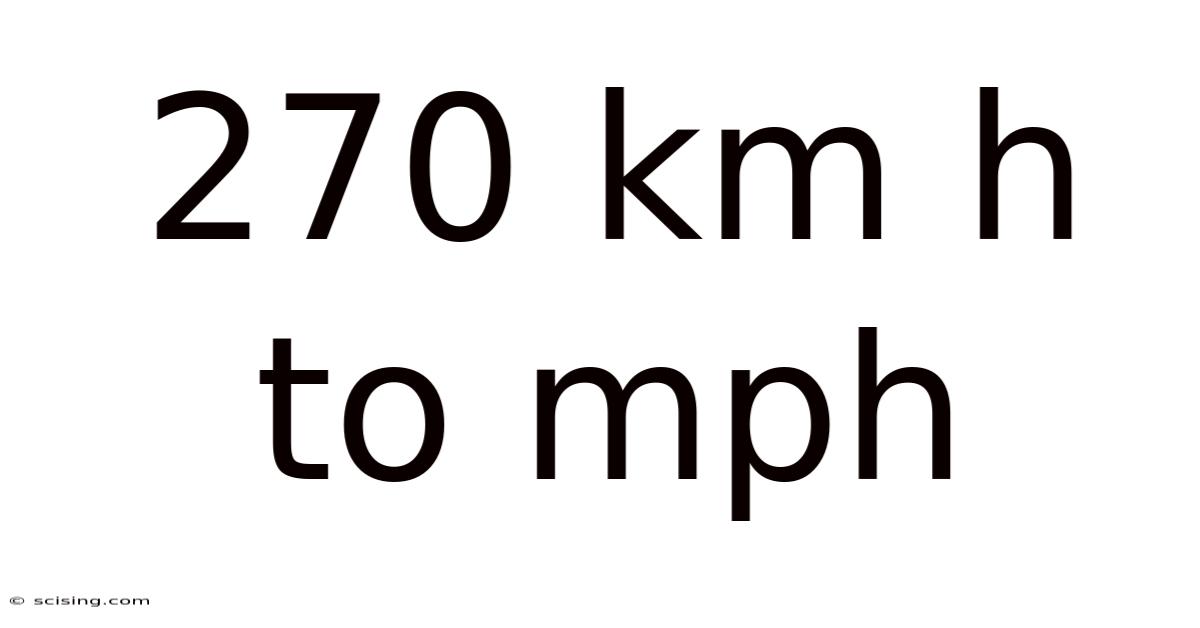 270 Km H To Mph