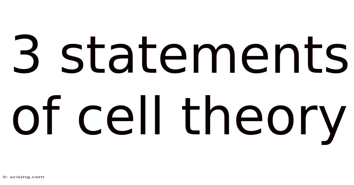 3 Statements Of Cell Theory
