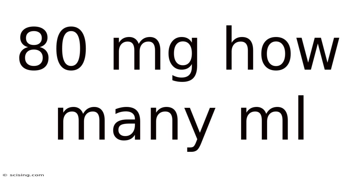 80 Mg How Many Ml