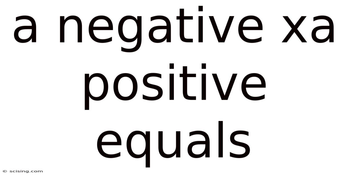A Negative Xa Positive Equals
