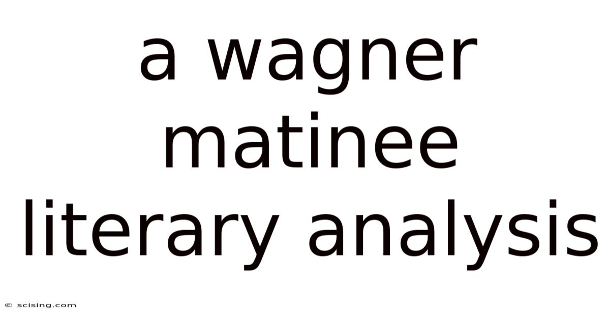 A Wagner Matinee Literary Analysis