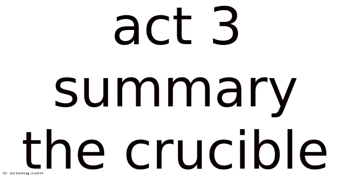Act 3 Summary The Crucible