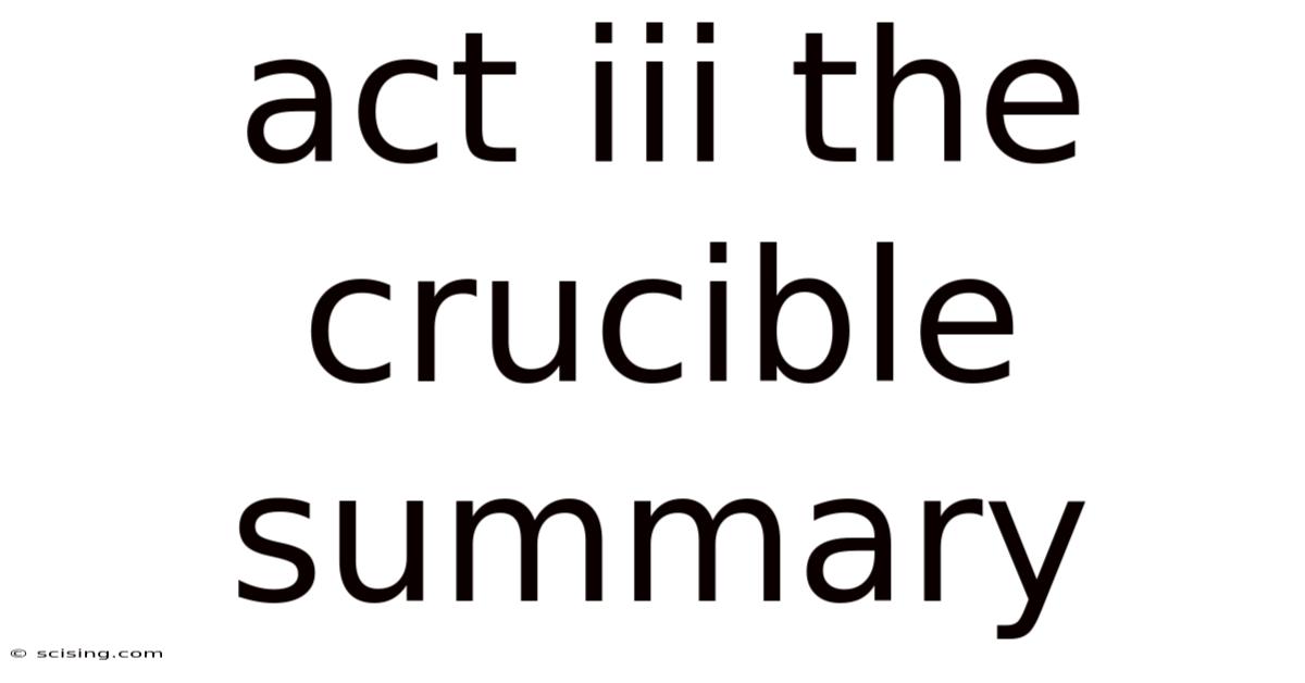 Act Iii The Crucible Summary