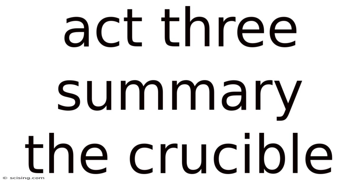 Act Three Summary The Crucible