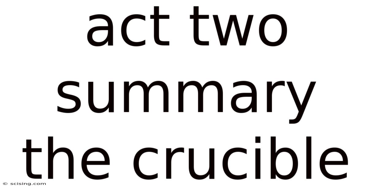 Act Two Summary The Crucible