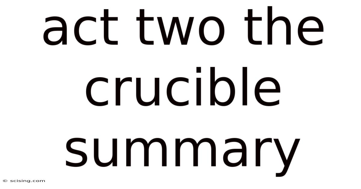 Act Two The Crucible Summary