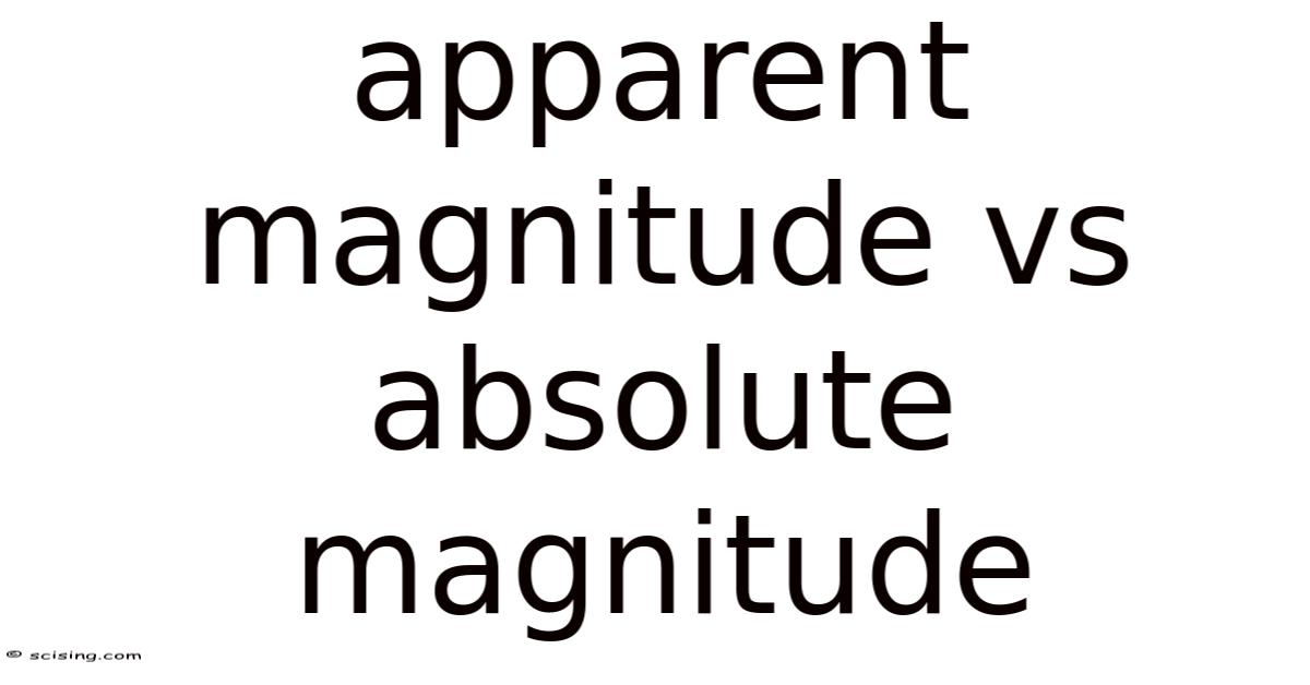 Apparent Magnitude Vs Absolute Magnitude
