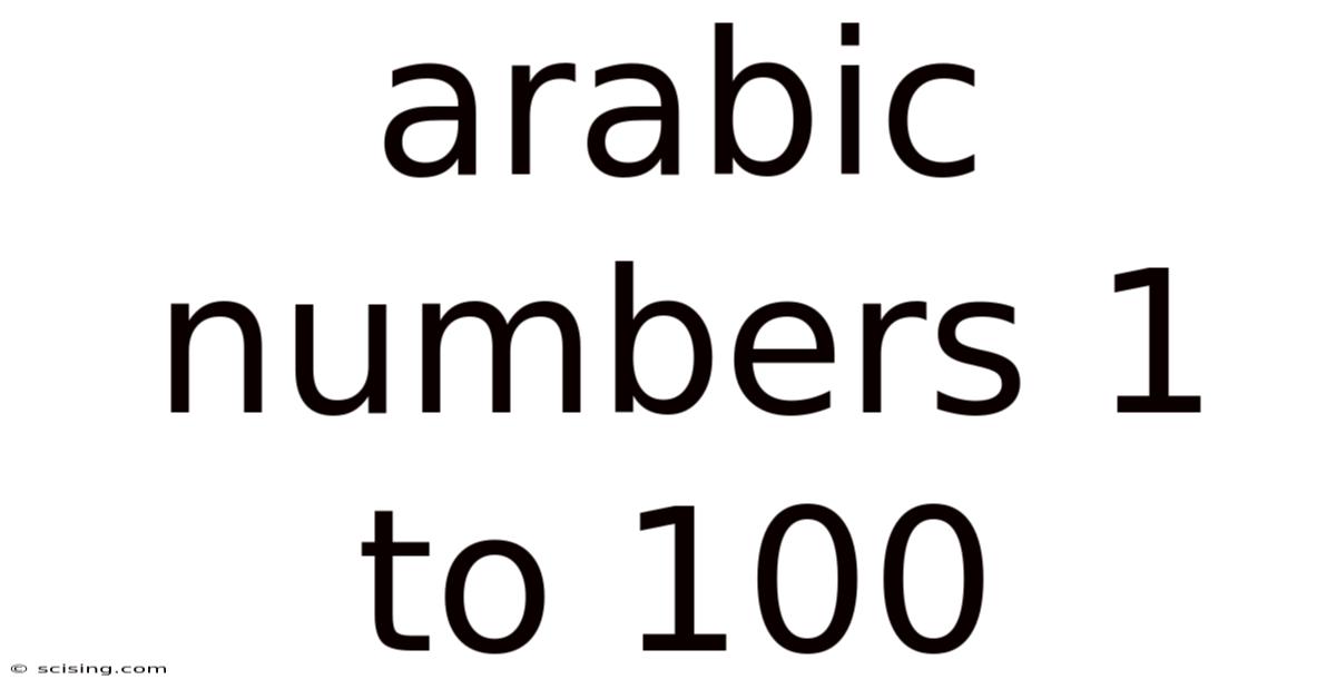 Arabic Numbers 1 To 100