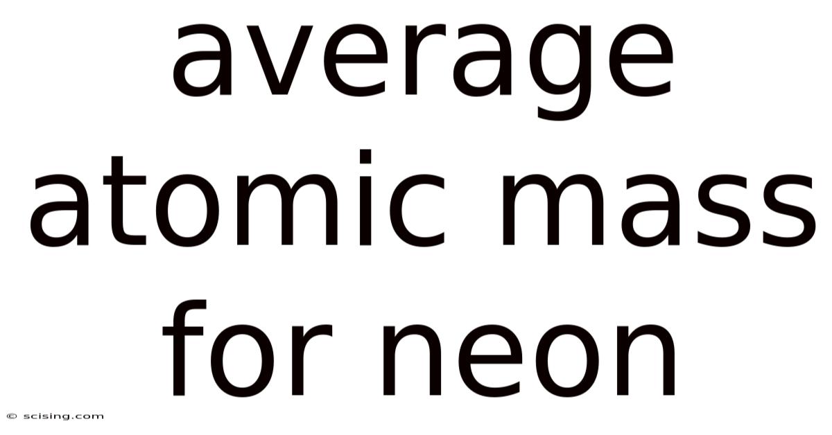 Average Atomic Mass For Neon