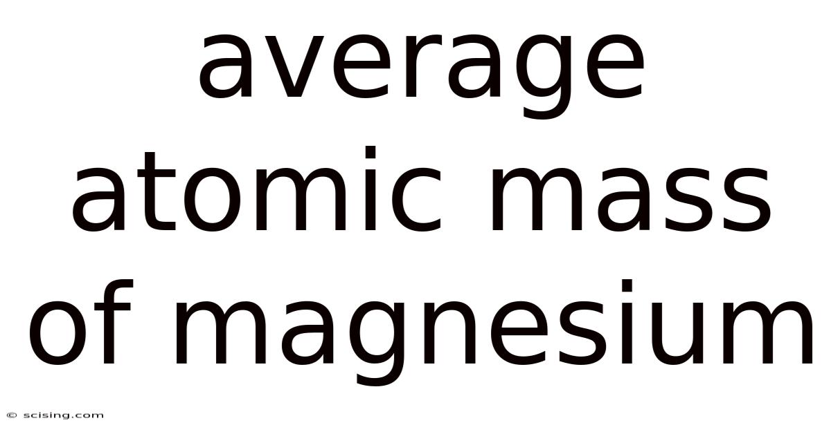 Average Atomic Mass Of Magnesium