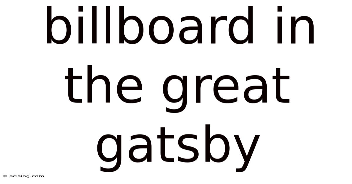 Billboard In The Great Gatsby
