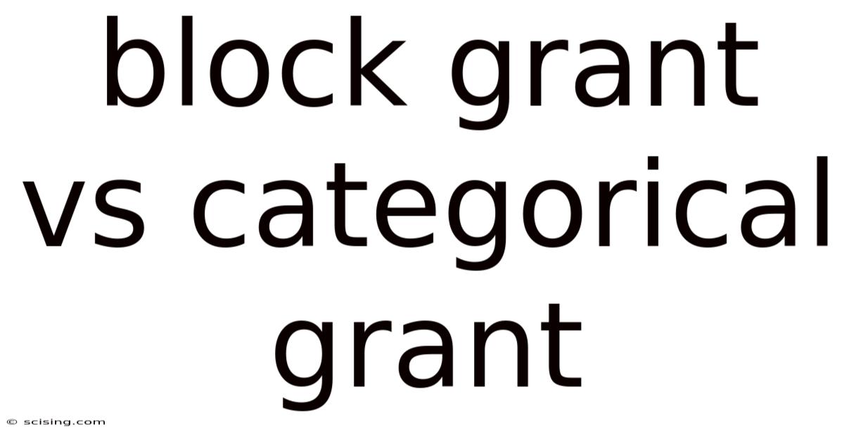 Block Grant Vs Categorical Grant