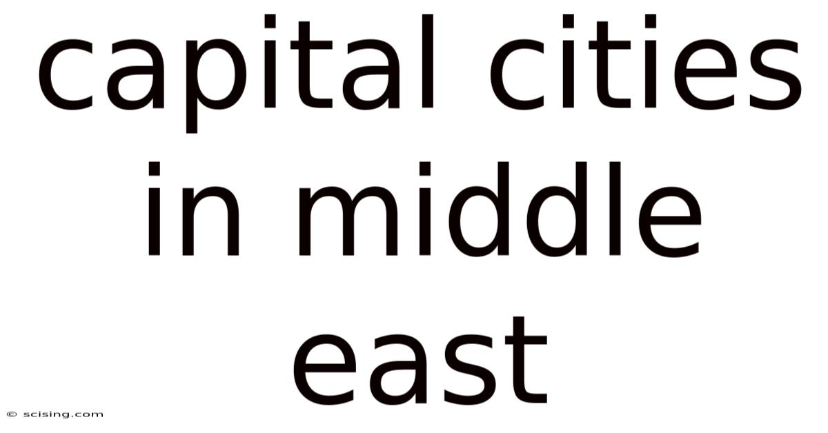 Capital Cities In Middle East