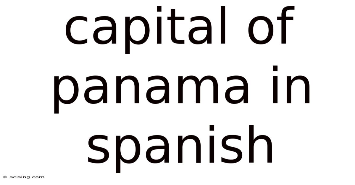 Capital Of Panama In Spanish