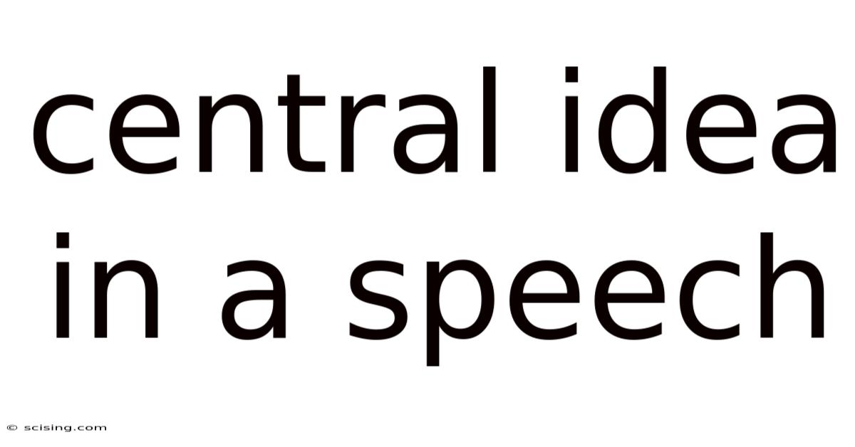 Central Idea In A Speech