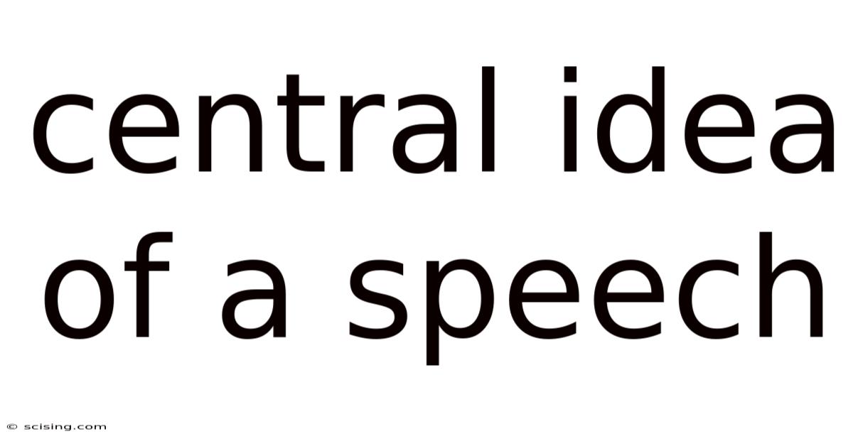 Central Idea Of A Speech
