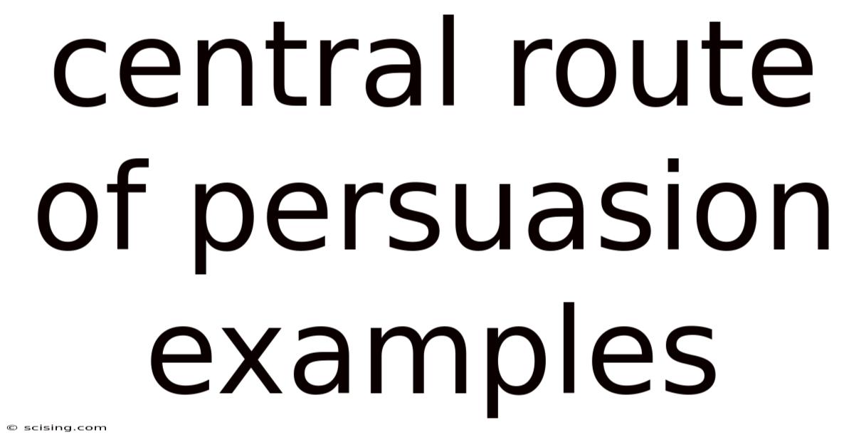 Central Route Of Persuasion Examples