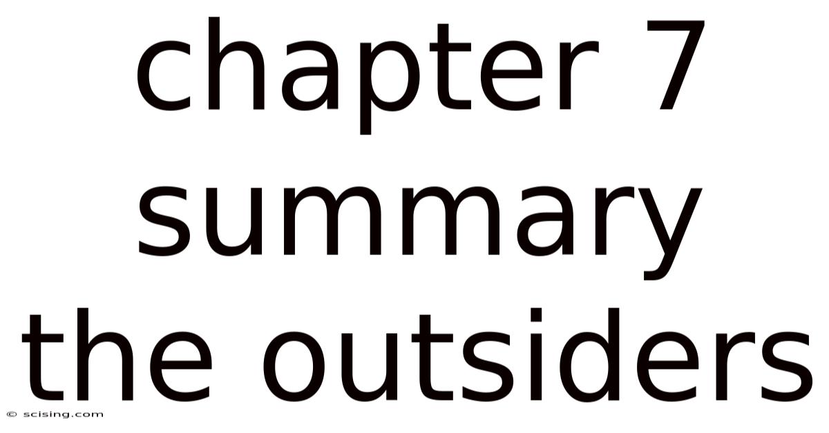 Chapter 7 Summary The Outsiders