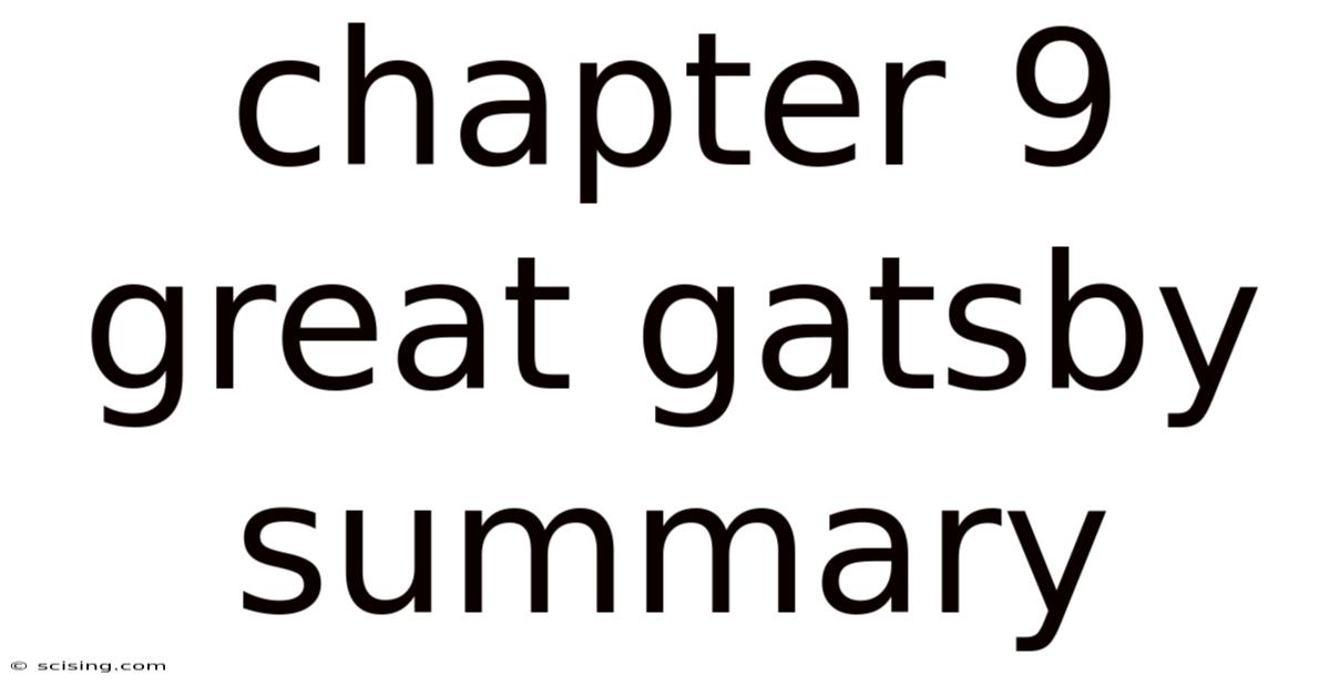 Chapter 9 Great Gatsby Summary