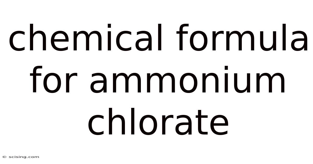 Chemical Formula For Ammonium Chlorate