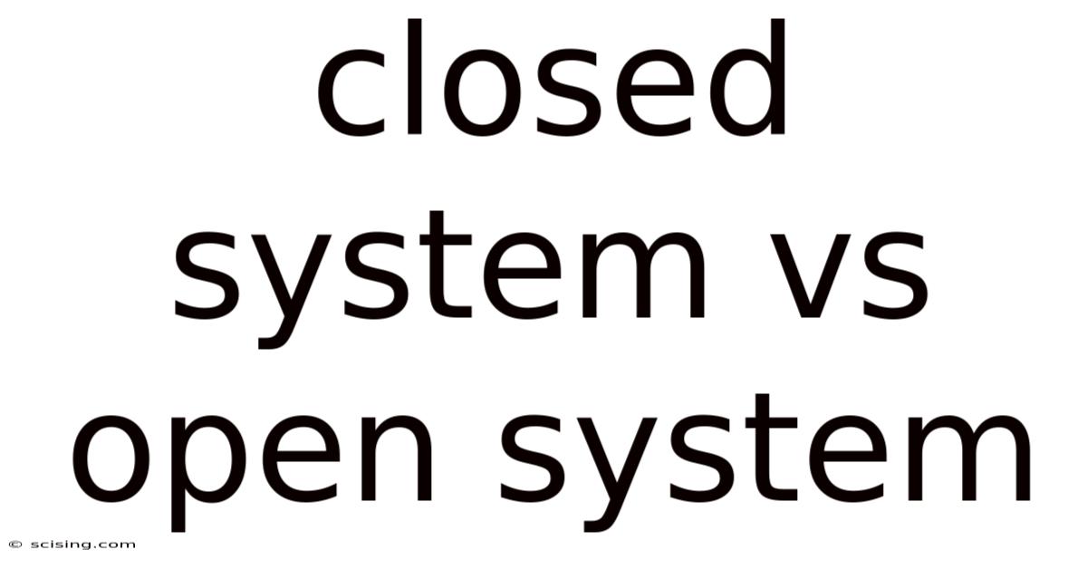 Closed System Vs Open System