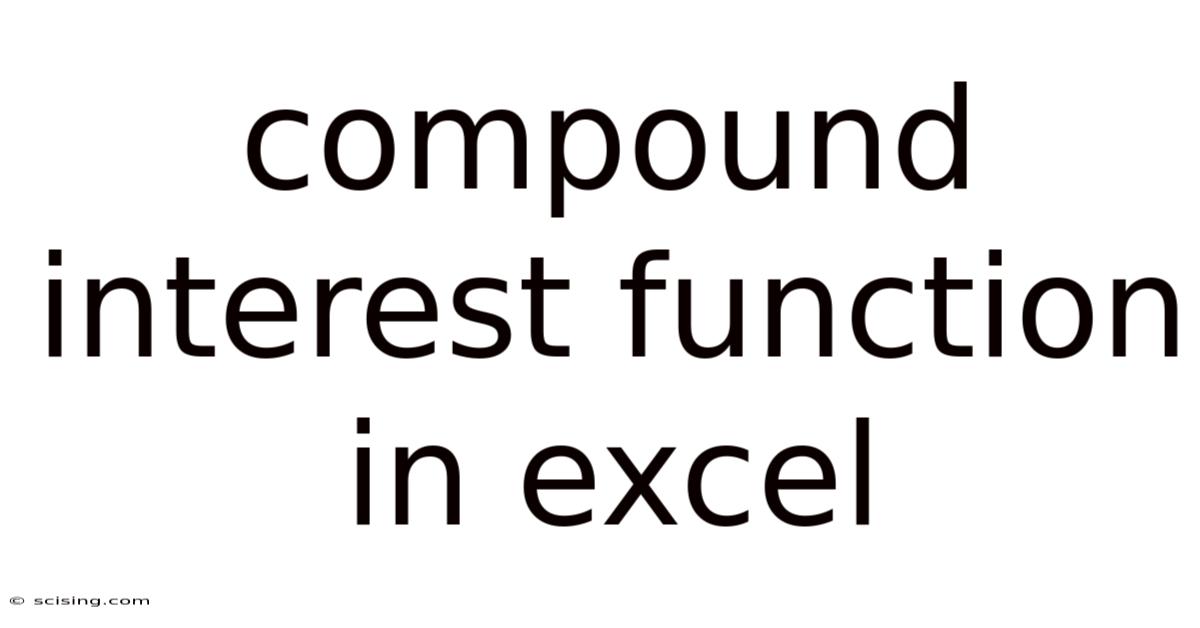 Compound Interest Function In Excel