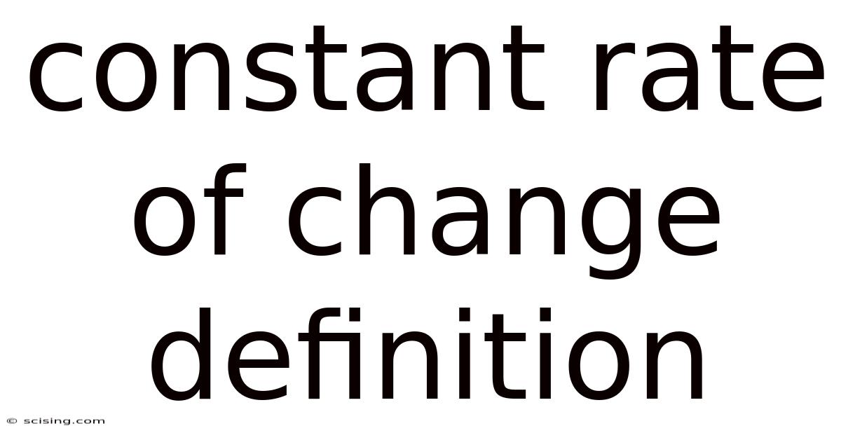 Constant Rate Of Change Definition