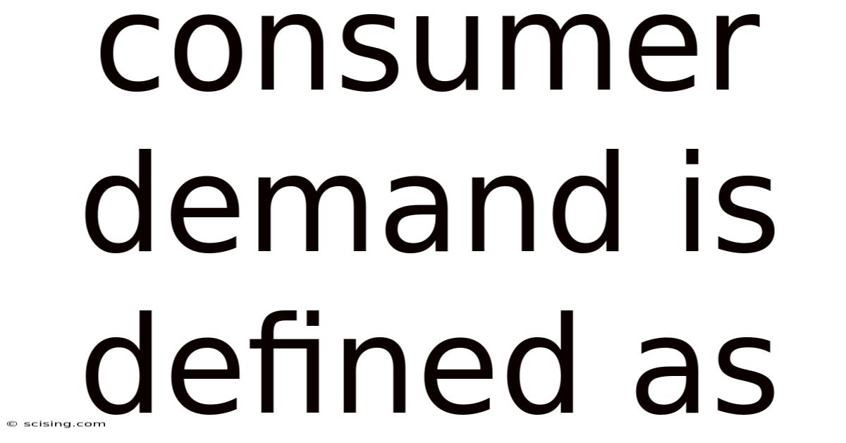 Consumer Demand Is Defined As