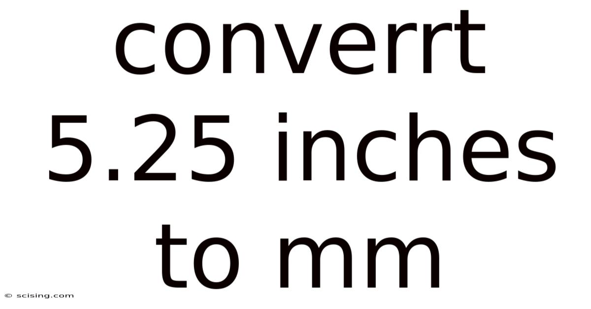 Converrt 5.25 Inches To Mm