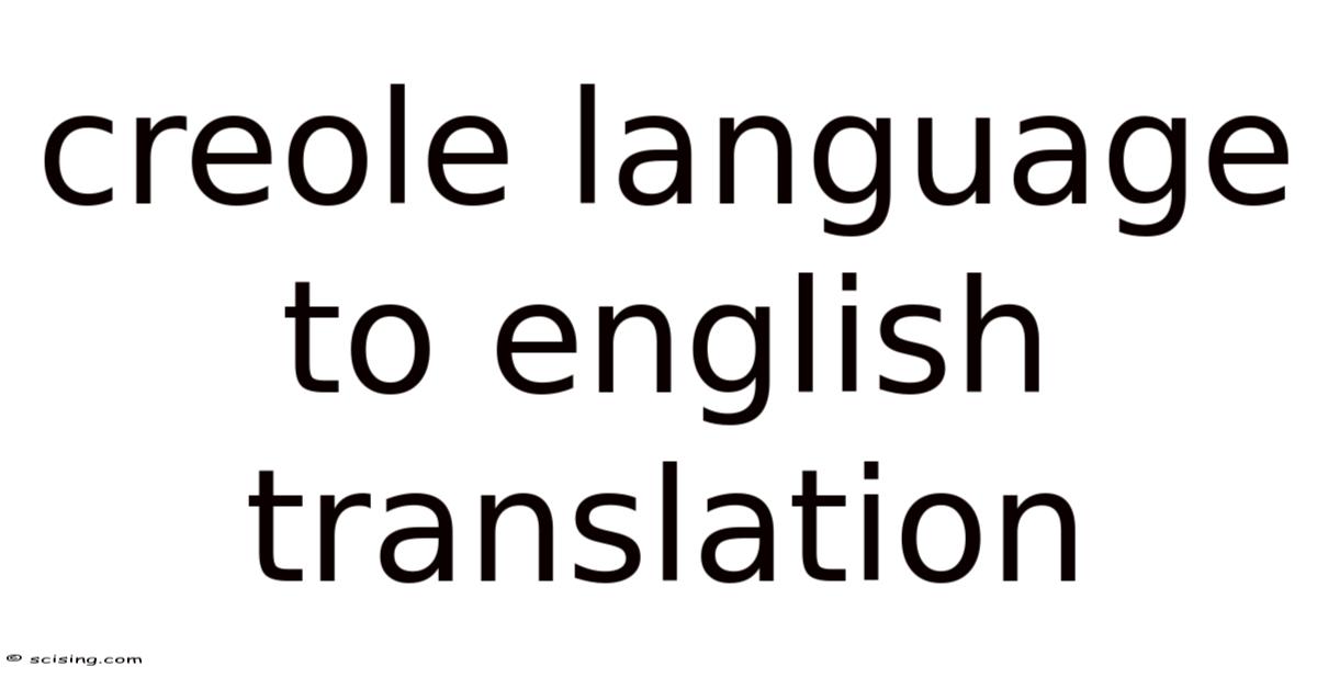 Creole Language To English Translation