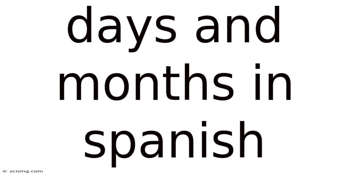 Days And Months In Spanish