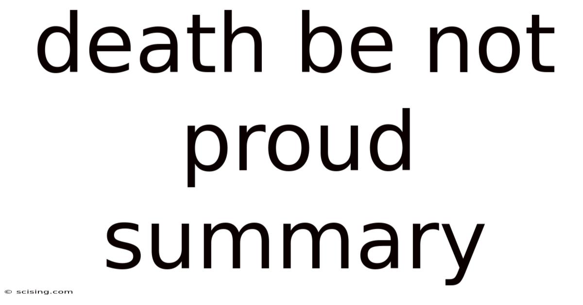 Death Be Not Proud Summary