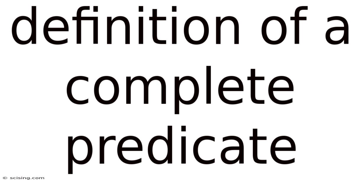 Definition Of A Complete Predicate
