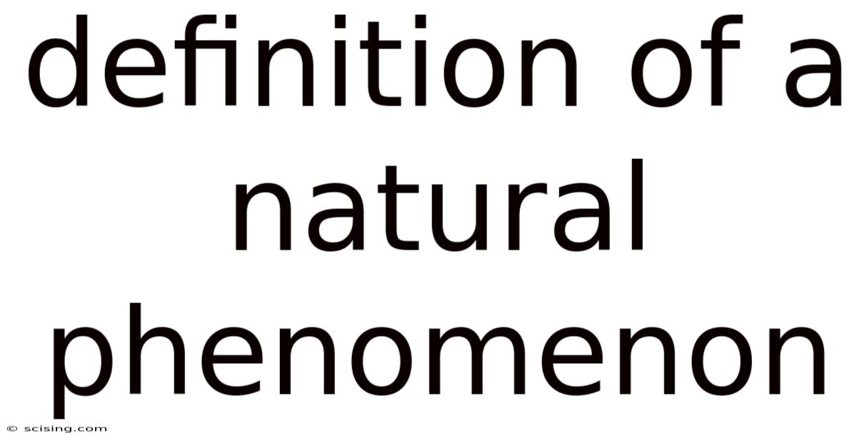 Definition Of A Natural Phenomenon
