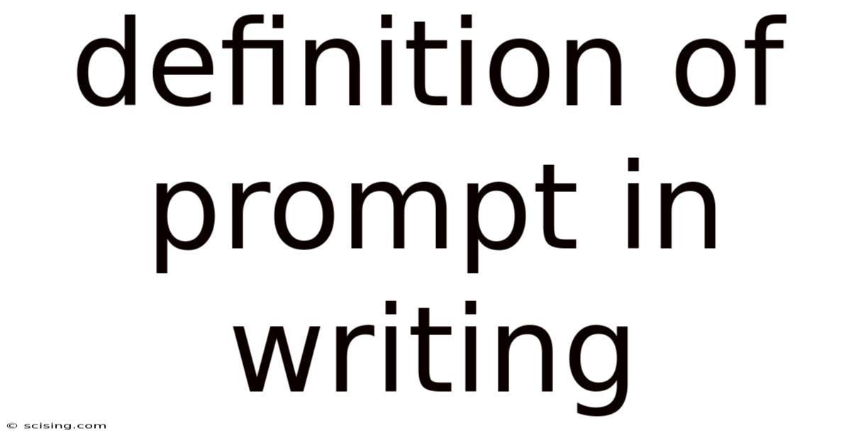 Definition Of Prompt In Writing