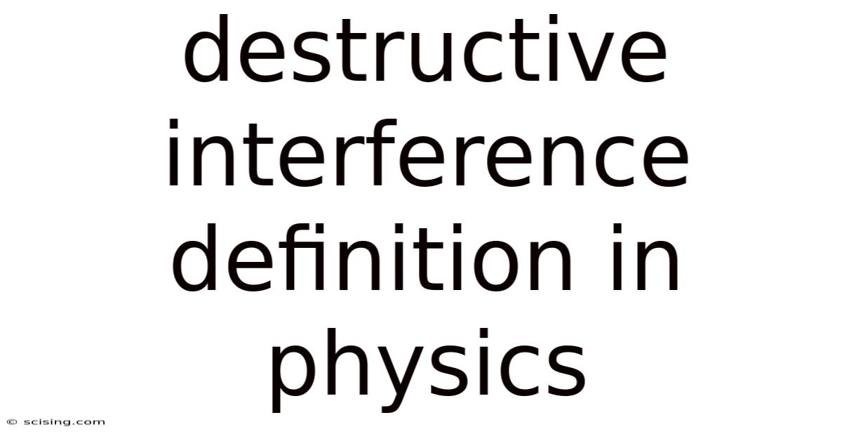 Destructive Interference Definition In Physics