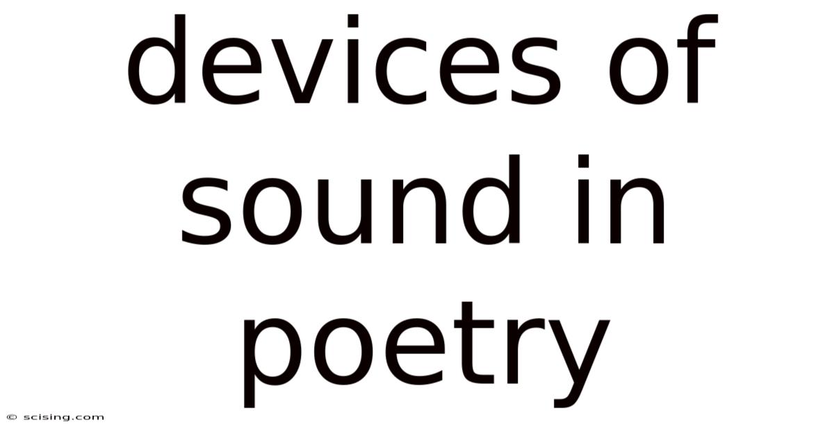Devices Of Sound In Poetry