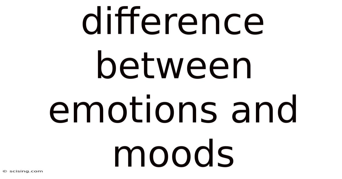 Difference Between Emotions And Moods