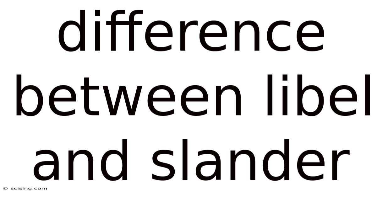 Difference Between Libel And Slander