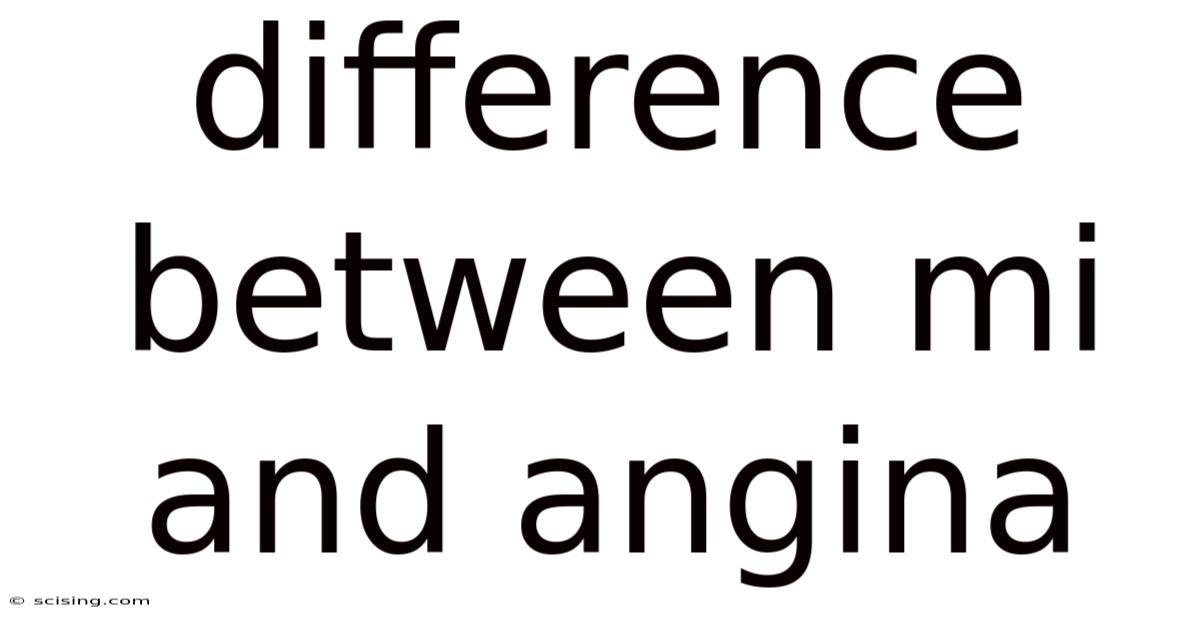Difference Between Mi And Angina