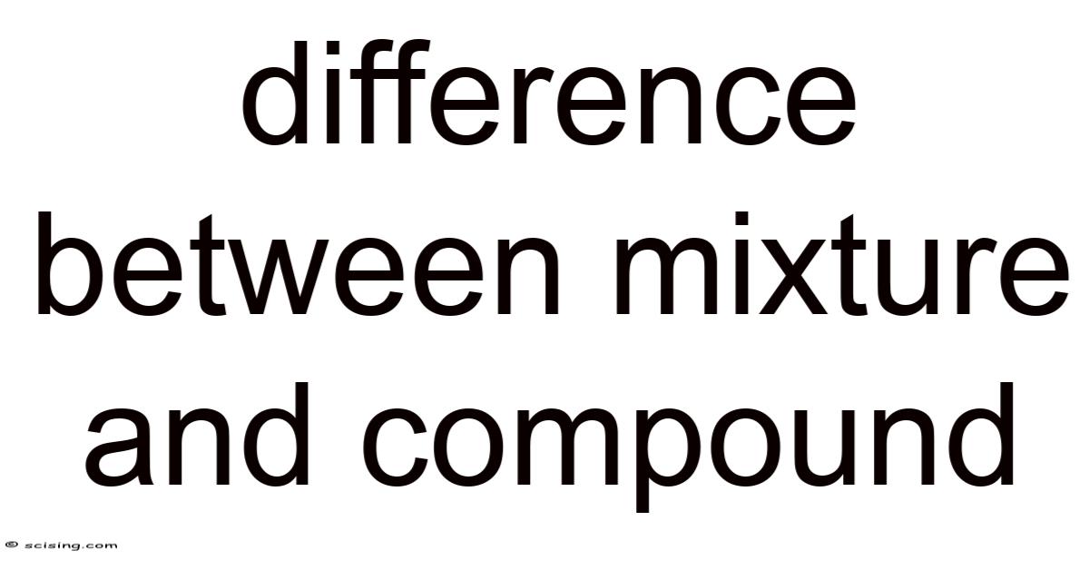 Difference Between Mixture And Compound