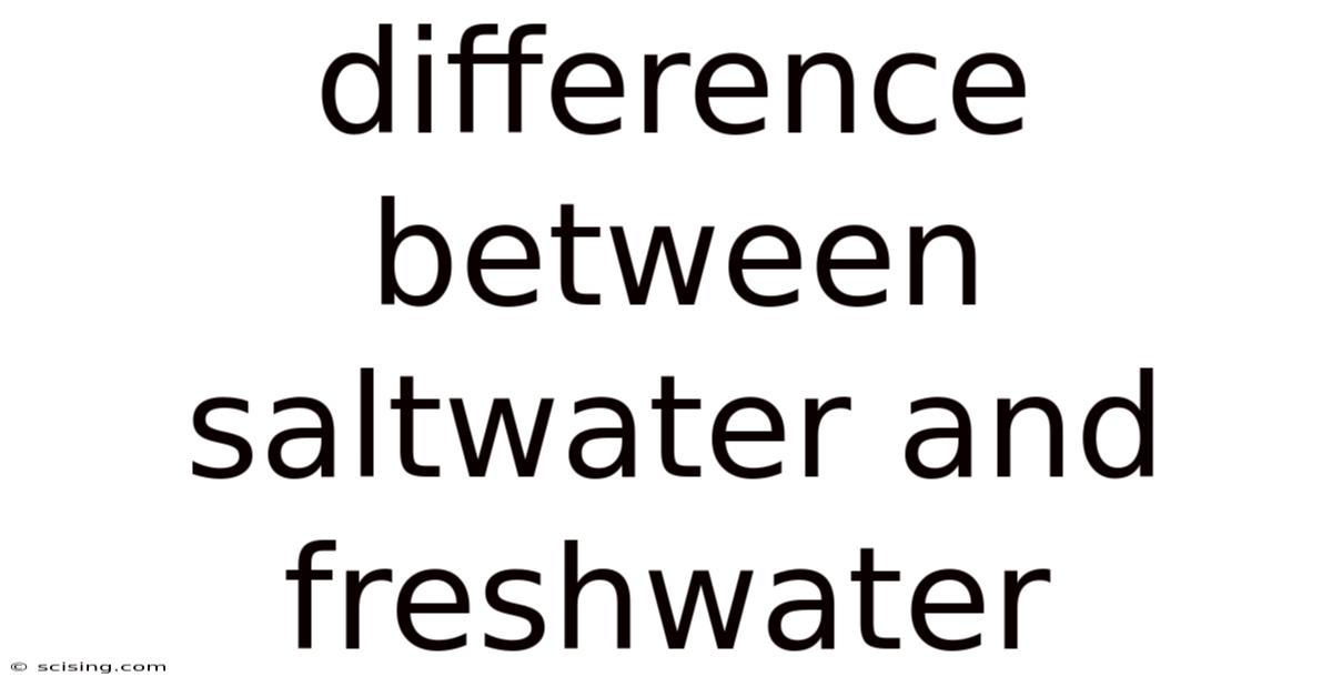 Difference Between Saltwater And Freshwater