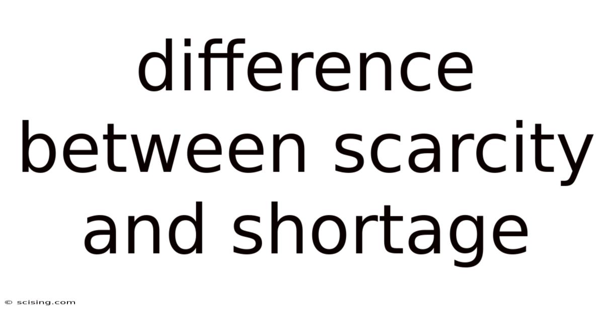 Difference Between Scarcity And Shortage