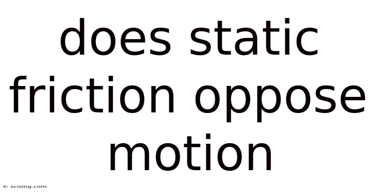 Does Static Friction Oppose Motion