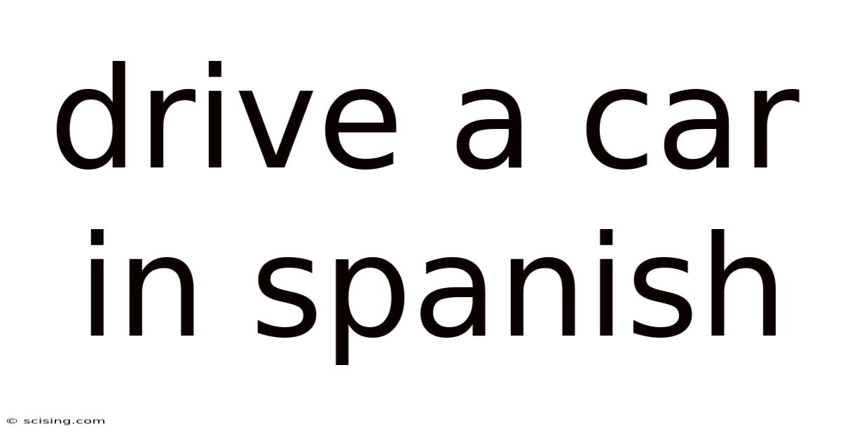 Drive A Car In Spanish