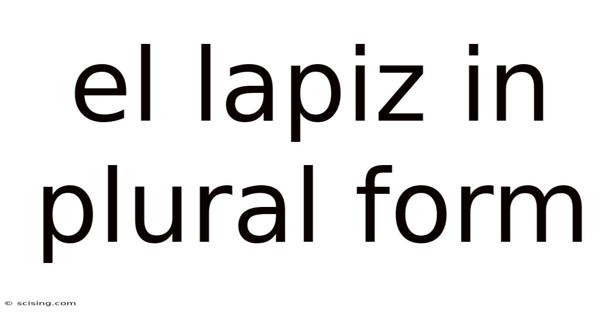 El Lapiz In Plural Form