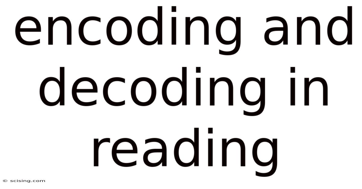 Encoding And Decoding In Reading